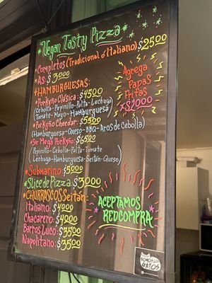 Menu   at Vegan Tasty in Santiago