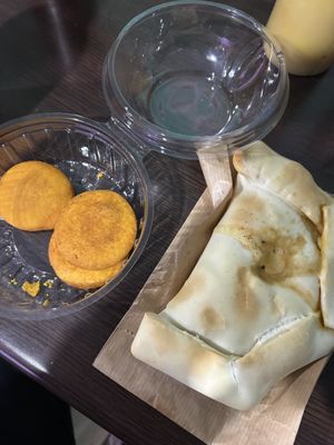 Sopaipillas y Empanada de Tofu  at Vegan Tasty in Santiago