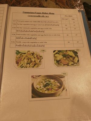 Menu at Aeki's Bar in Chumphon