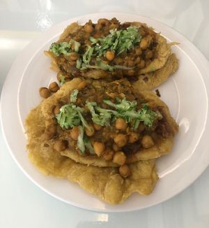 Trinidadian doubles   at West to West Kitchen in Abu Dhabi