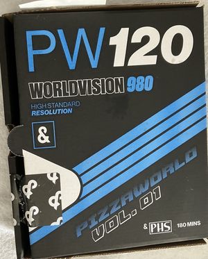 The takeout boxes look like retro VHS tapes!  at &pizza in Bel Air