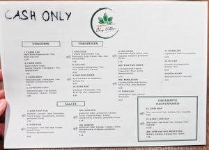 Menu page at Chay Village at Chay Village in Berlin
