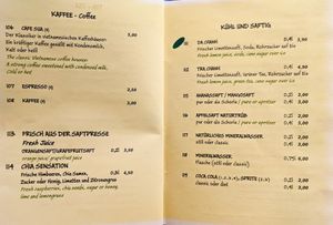 Menu page at Chay Village at Chay Village in Berlin