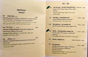 Menu page at Chay Village at Chay Village in Berlin