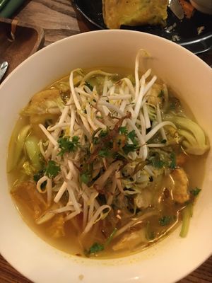 soup with tofu and vegetables  at Chay Village in Berlin