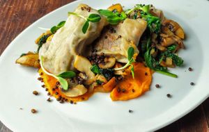 filled pasta/maultaschen at Vaust Braugaststatte in Berlin