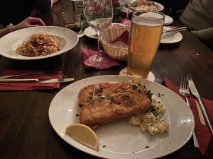 Sellerie Champignons Schnitzel at Vaust Braugaststatte in Berlin