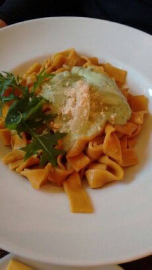frankfurter tagliatelle at Vaust Braugaststatte in Berlin