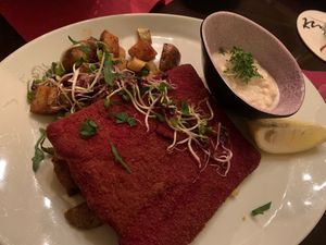 Bete-Mungbohnen-Schnitzel  at Vaust Braugaststatte in Berlin