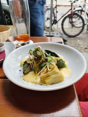 Potato bake with kohlrabi and cauliflower at Vaust Braugaststatte in Berlin