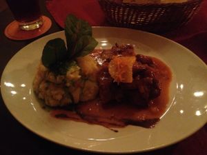 Delicious mock duck dish! at Vaust Braugaststatte in Berlin