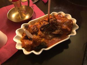 Curry sausage at Vaust Braugaststatte in Berlin