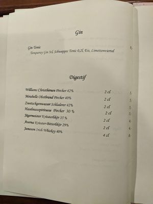 Menu - drinks 3 at Vaust Braugaststatte in Berlin