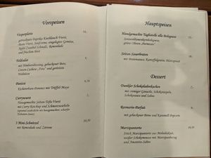 Menu - food at Vaust Braugaststatte in Berlin