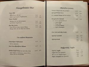Menu - drinks 1 at Vaust Braugaststatte in Berlin