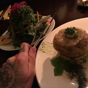 mushroom & salad at Vaust Braugaststatte in Berlin