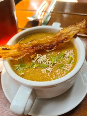 Gazpacho with bacon at Vaust Braugaststatte in Berlin