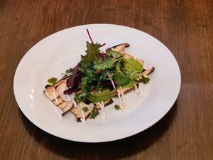 carpaccio oyster mushroom at Vaust Braugaststatte in Berlin