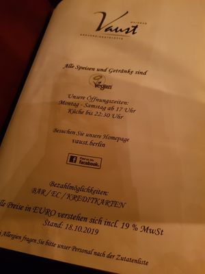 Contact  at Vaust Braugaststatte in Berlin