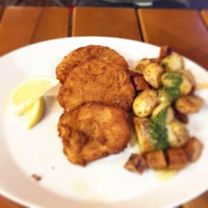 Celery schnitzel  at Vaust Braugaststatte in Berlin