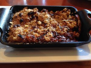 vegan Apple Cobbler close-up at Picazzo's Organic Italian Kitchen in Sedona