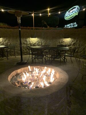 Outdoor seating and fire - working heaters at Picazzo's Organic Italian Kitchen in Sedona
