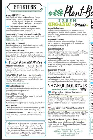 Vegan menu zoom-in3 at Picazzo's Organic Italian Kitchen in Sedona