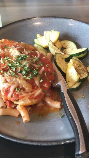 Vegan chik’n Parmesan  at Picazzo's Organic Italian Kitchen in Sedona