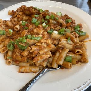 Chipotle CHIKIN pasta at Picazzo's Organic Italian Kitchen in Sedona