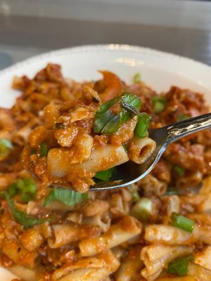 Chipotle CHIKIN pasta at Picazzo's Organic Italian Kitchen in Sedona