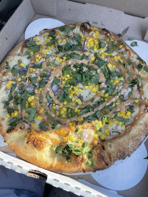 Elote pizza   at Picazzo's Organic Italian Kitchen in Sedona