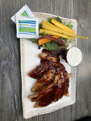 Vegan chicken bites.  at Picazzo's Organic Italian Kitchen in Sedona