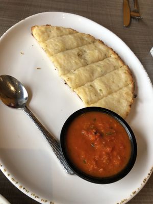 Vegan cheesy bread  at Picazzo's Organic Italian Kitchen in Sedona