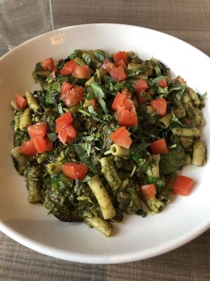 Vegan Sausage, Mushroom, & Pesto pasta  at Picazzo's Organic Italian Kitchen in Sedona
