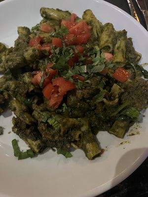 vegan pesto pasta  at Picazzo's Organic Italian Kitchen in Sedona