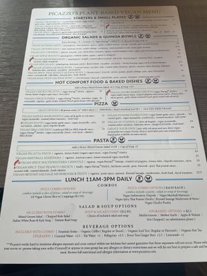 Menu spring ‘24  at Picazzo's Organic Italian Kitchen in Sedona