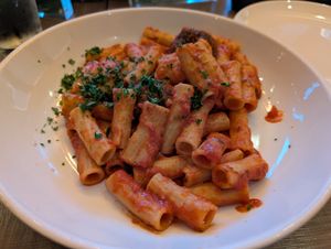 Vegan Meetball Marinara Rigatoni at Picazzo's Organic Italian Kitchen in Sedona