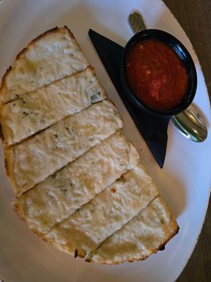 Vegan cheesy bread at Picazzo's Organic Italian Kitchen in Sedona
