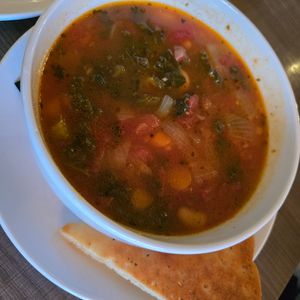 White bean and kale soup at Picazzo's Organic Italian Kitchen in Sedona