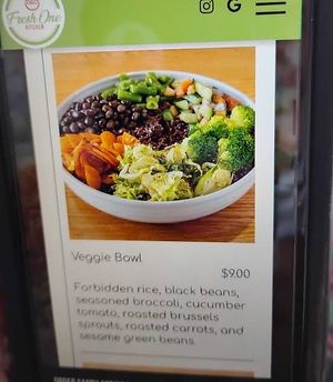 Veggie bowl  at Fresh One Kitchen in Kennesaw