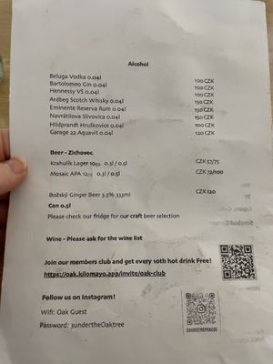 Drinks   at Oak in Prague