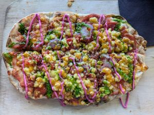 'Guess who's back' pinsa at Turbo Lama in Bern