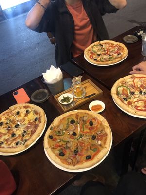 pizza on the bottom is vegan  at Pizza Lovers in Hanoi