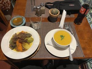 Cous cous, sopa de lentejas    at Cuisine De Terroir in Marrakech