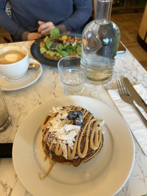 Vegan pancakes and avocado toast  at POG in Howth