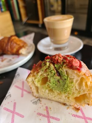 Inside the mechanism cronut at Croix Croissant in Flemington