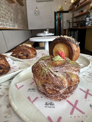 Matcha Cruffin, Banana Pain au Chocolat, Magnum Roll   at Croix Croissant in Flemington