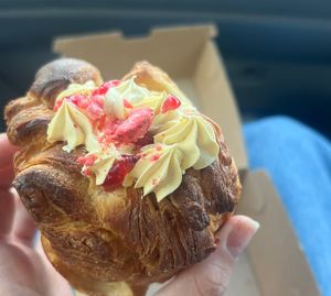 Raspberry passion fruit cruffin 10/10  at Croix Croissant in Flemington