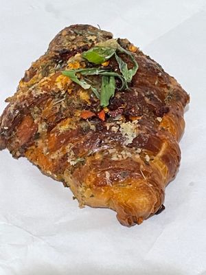 Garlic- amazing!! One of their best! Run to get one of these!! at Croix Croissant in Flemington