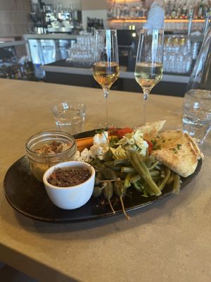 The pita, hummus and pate were tastyy  at Luma Riverfront Bar & Eatery in Petaluma